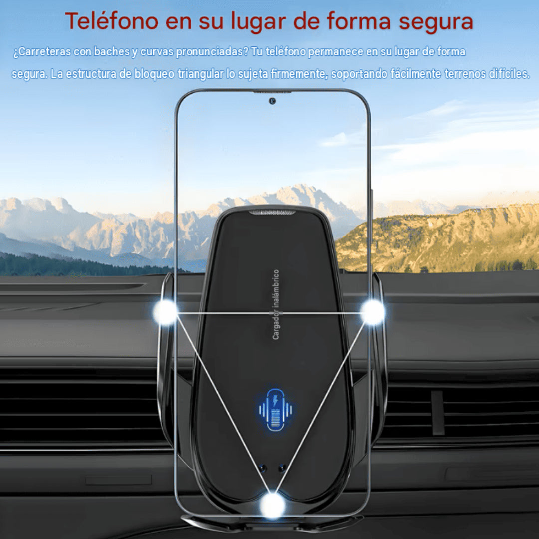HolderGrip |Soporte de celular Inteligente con carga Inalámbrica rápida y sensor para Carro