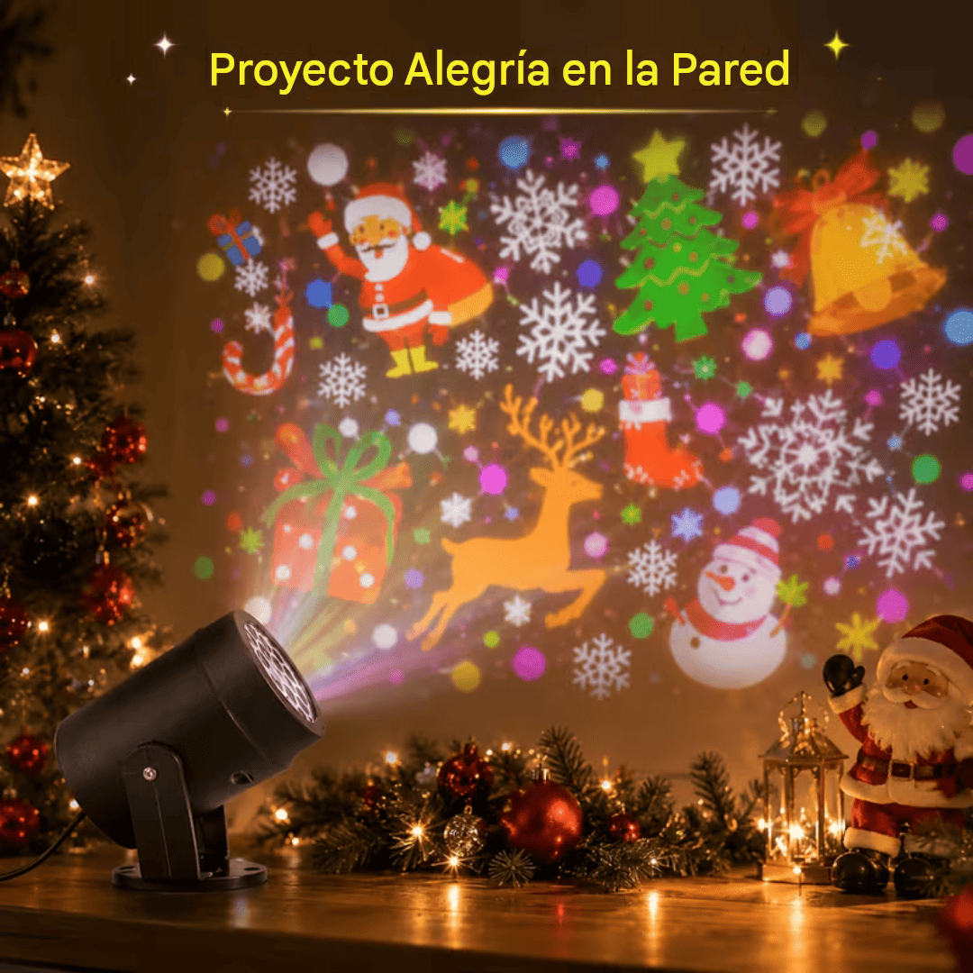 Proyector Led Navidad| Figuras giratorias, ideal para decorar interiores y exteriores.