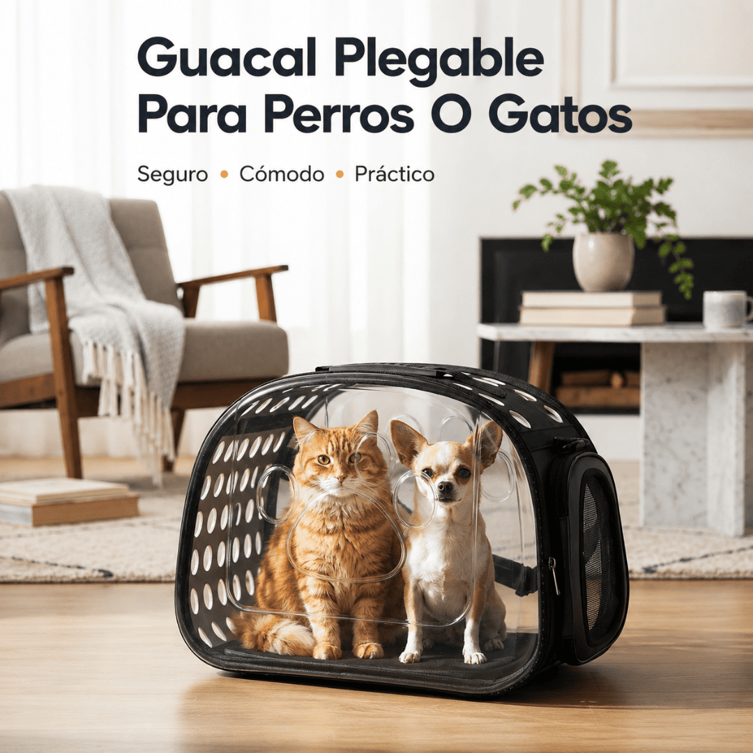 Guacal Plegable Para Perros O Gatos Pequeños| Tu peludito siempre protegido