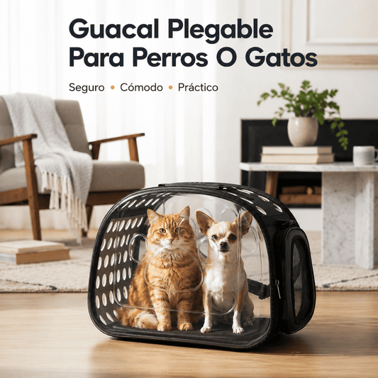 Guacal Plegable Para Perros O Gatos Pequeños| Tu peludito siempre protegido