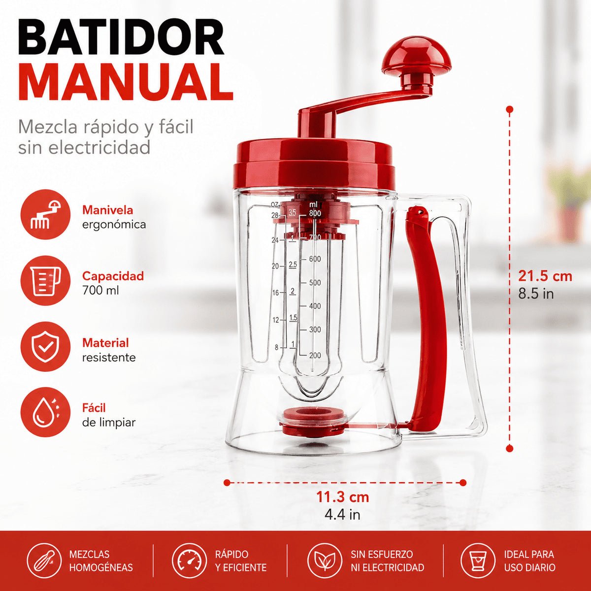 Dispensador de masa para Pancakes| Sin regueros de mezcla en tu cocina
