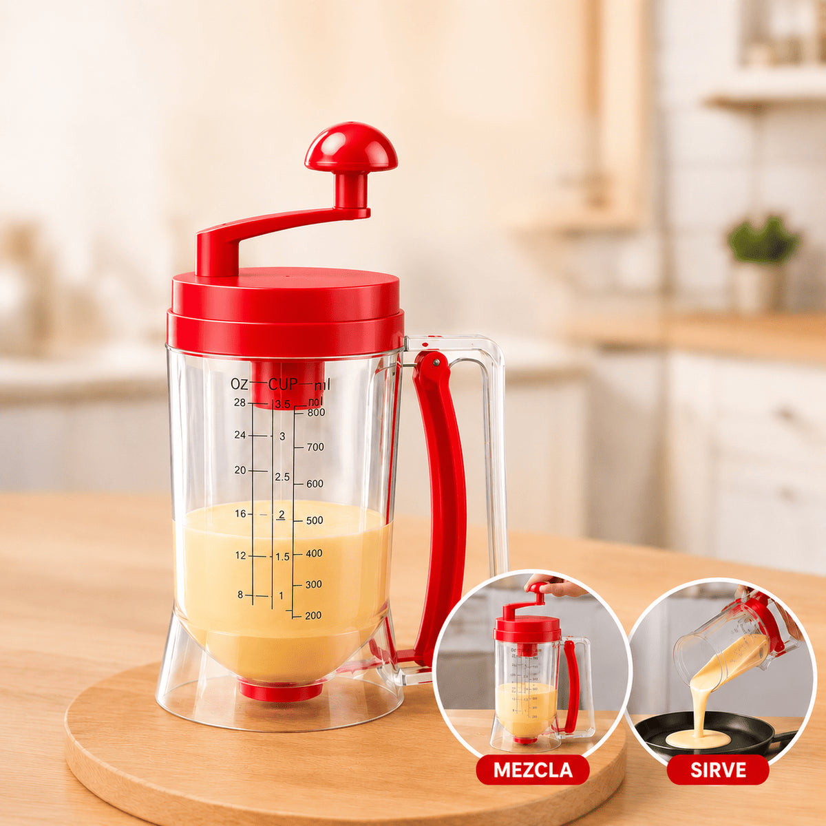 Dispensador de masa para Pancakes| Sin regueros de mezcla en tu cocina