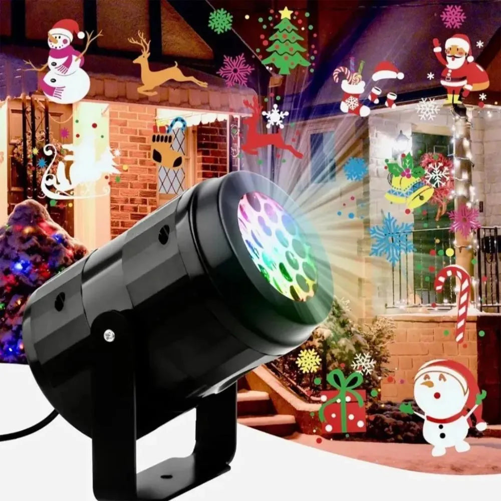 Proyector Led Navidad| Figuras giratorias, ideal para decorar interiores y exteriores.
